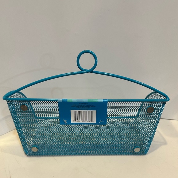 NEW VTG MAGNETIC LOCKER BASKET BLUE TEAL SCHOOL GYM WORK WORKOUT ORGANIZE STYLE - Picture 9 of 9